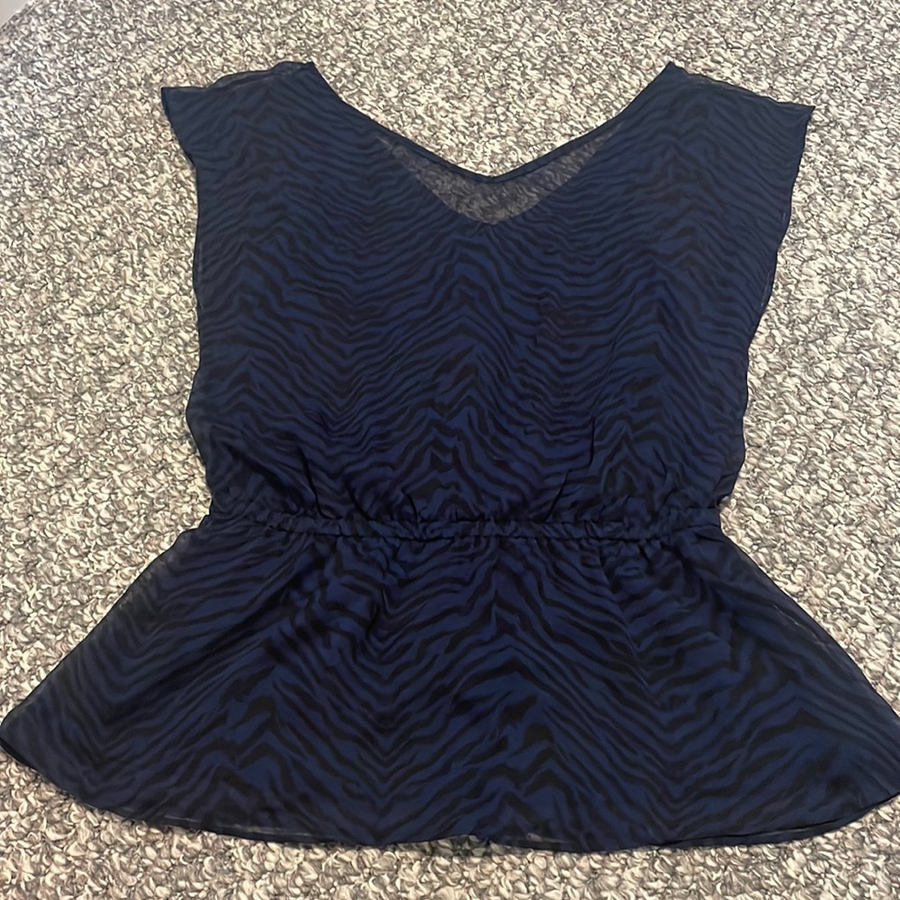 Express zebra peplum top